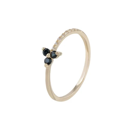 Anillo Itemporality Lux Mujer Oro Amarillo, Diamantes y Zafiros GRN-207-003