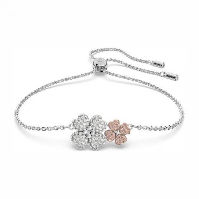 Pulsera Swarovski Latisha para mujer Flores Baño Rodio y Cristales blancos y rosa Swarovski 5636590