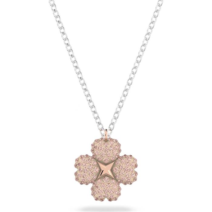 Gargantilla Swarovski Latisha Mujer Flor Baño Rodio y Rosa, Cristales Swarovski Rosa 5636488