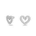 Pendientes Swarovski Una, Mujer Corazón Baño Rodio y Cristales Blancos Swarovski 5625535