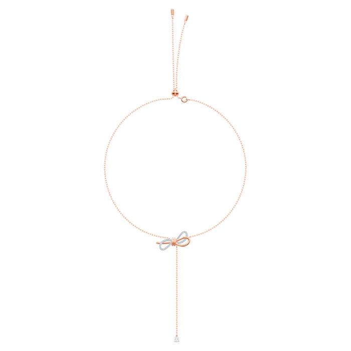 Collar Y Swarovski Lifelong Bow Mujer Lazo Baño Rosado y Cristales Swarovski 5447082