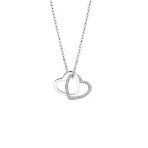 Gargantilla Lotus Silver Moments Mujer Doble Corazón Plata y Circonitas LP1991-1/1