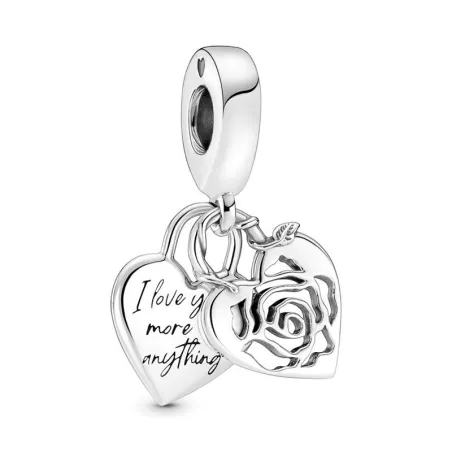 Charm Colgante Pandora Corazón y rosa 790086C00