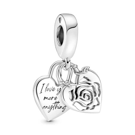 Charm Colgante Pandora Corazón y rosa 790086C00