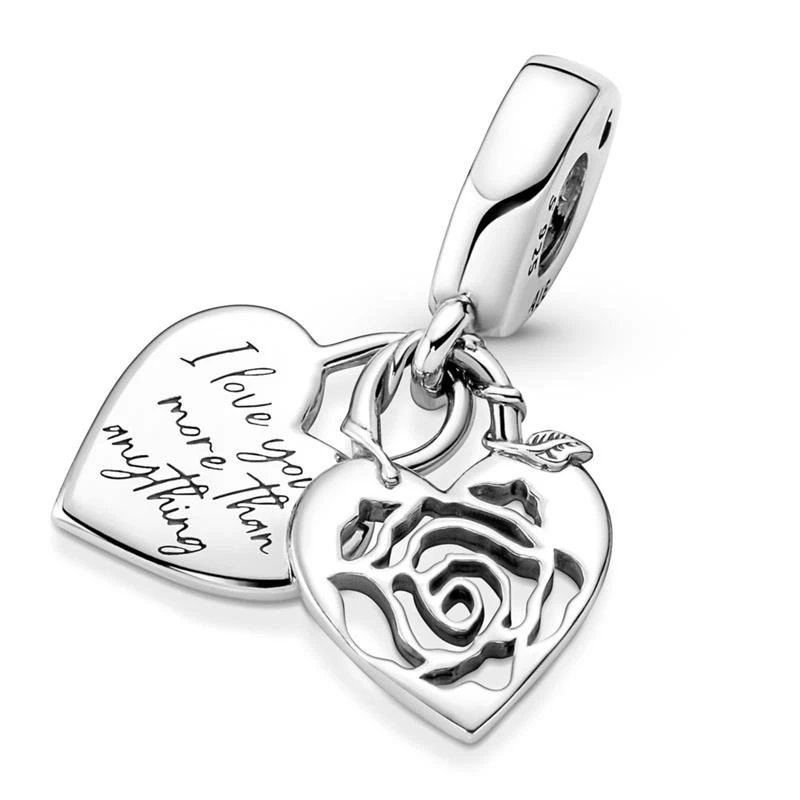 Charm Colgante Pandora Corazón y rosa 790086C00