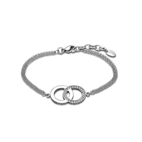 Pulsera Lotus Style Mujer Círculos Acero Inoxidable y Circonitas LS1913-2/1