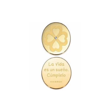 Colgante Viceroy Fashion Mujer Trébol Acero Inoxidable Baño Oro y circonita VMC0001-06