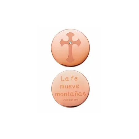Colgante Viceroy Fashion Mujer Acero Inoxidable Cruz Baño Oro Rosay circonita VMC0002-09