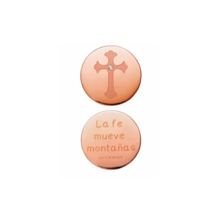 Colgante Viceroy Fashion Mujer Acero Inoxidable Cruz Baño Oro Rosay circonita VMC0002-09