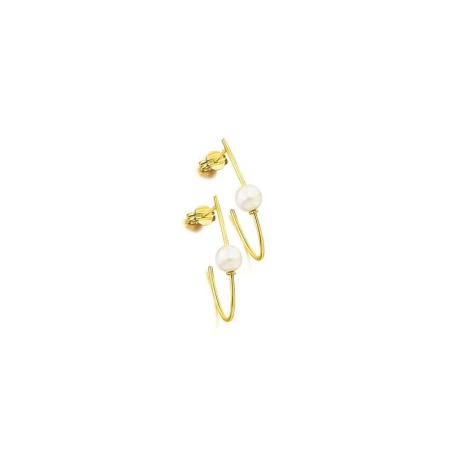 Pendientes LeCarré Mujer Aros Alargados Oro y Perlas GB099OA.00