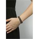 Pulsera Fossil Mujer Cuero Negro Trenzado y Acero Inoxidable Rosado JF01678791