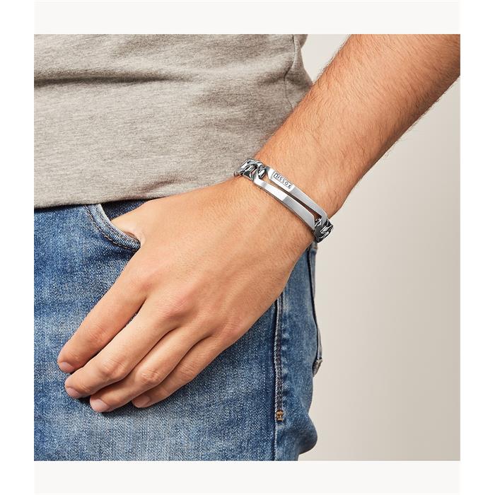 Pulsera Fossil Men's Dress Acero Inoxidable Plateado JF84283040