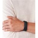 Pulsera Fossil Vintage Casual Hombre Cuero Negro y Acero Inoxidable JF02079040