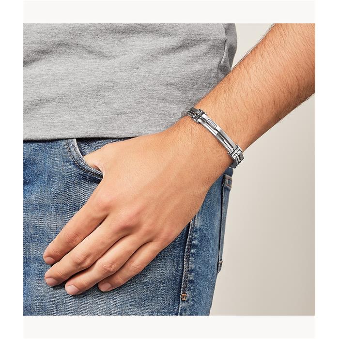 Pulsera Fossil Hombre Acero Inoxidable Plateado JF84883040