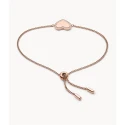 Pulsera Fossil Lane Be Mine Mujer Corazón Acero Inoxidable Rosado y Circonitas JF03361791