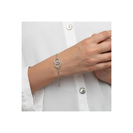 Pulsera Lotus Style Mujer Círculos Acero Inoxidable y Circonitas LS1913-2/1