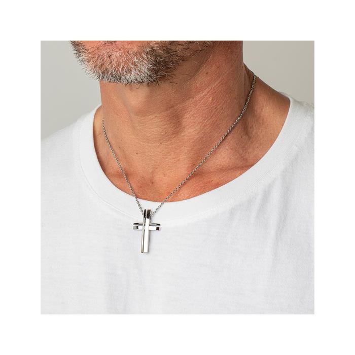 Gargantilla Lotus Style Men In Black Hombre Cruz Acero Inoxidable LS1984-1/1