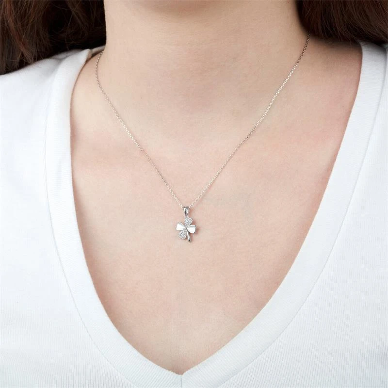 Gargantilla Lotus Silver Pure Esential Mujer Trébol Plata y Circonitas LP3108-1/1