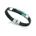 Pulsera Viceroy Fashion Heat Hombre Cuero Verde Trenzado y Acero Inoxidable 75250P01016