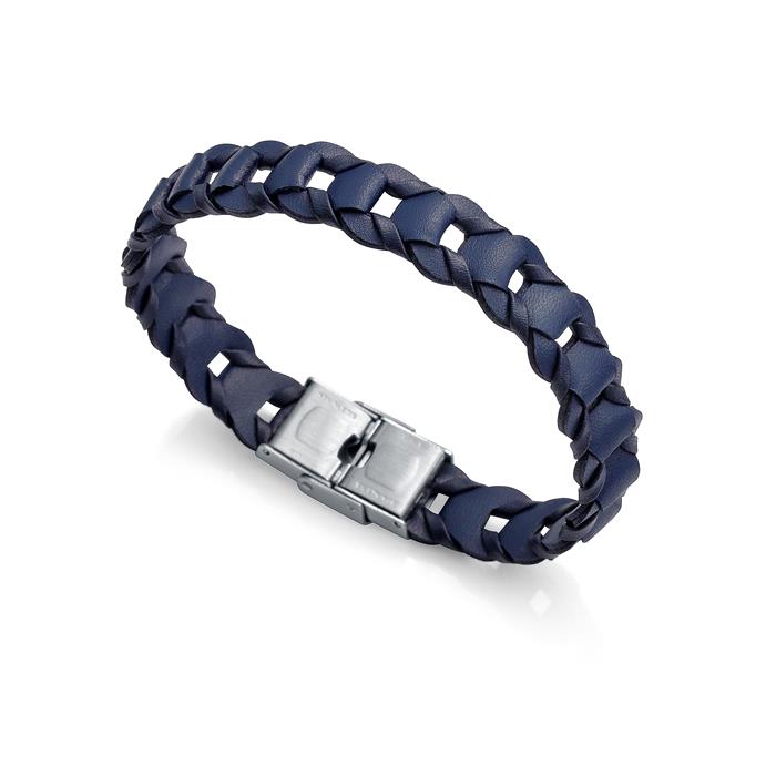 Pulsera Viceroy Fashion Air Hombre Piel trenzada Azul y Acero Inoxidable 75082P01013