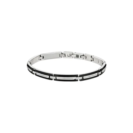 Pulsera Lotus Style Hombre Acero Inoxidable Plateado y Negro LS1803-2/1