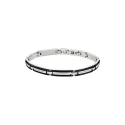 Pulsera Lotus Style Hombre Acero Inoxidable Plateado y Negro LS1803-2/1