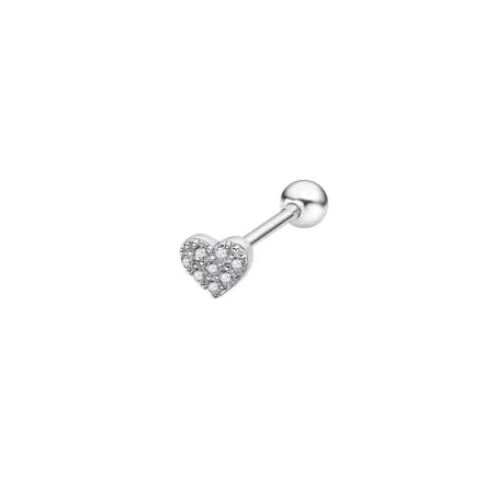 Pendiente Lotus Silver Mujer Corazón Plata Baño Rodio y Circonitas Blancas LP3367-9/1