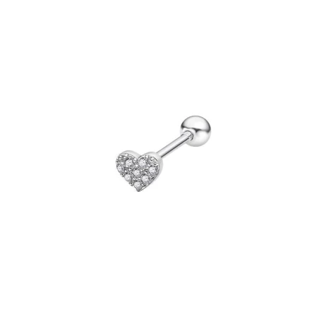 Pendiente Lotus Silver Mujer Corazón Plata Baño Rodio y Circonitas Blancas LP3367-9/1