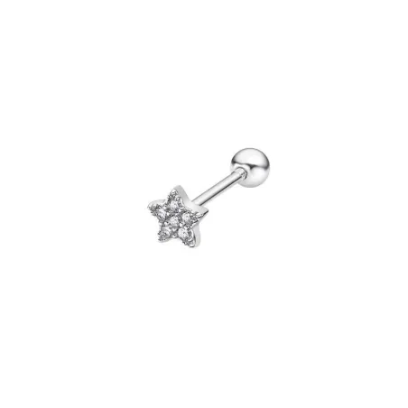 Pendiente Lotus Silver Mujer Estrella Plata Baño Rodio y Circonitas Blancas LP3368-9/1