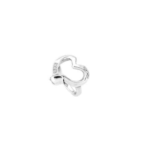 Anillo UNOde50 Straight To The Heart Mujer Corazón Baño Plata y Topacios Blancos ANI0753MTL000