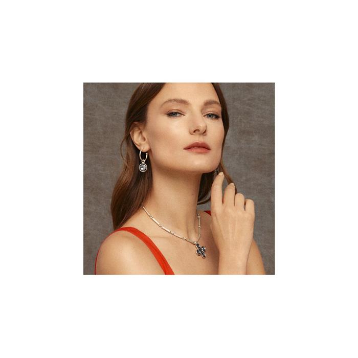 Gargantilla UNOde50 Oh Lord! Mujer Baño Plata y Cristal Gris COL1661GRSMTL0U