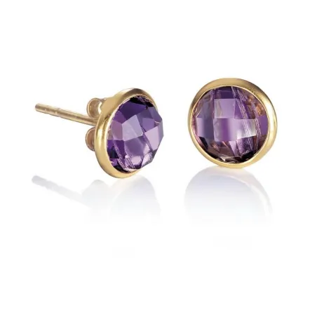 Pendientes Viceroy Fashion Mujer Plata Baño Oro y Amatista 1189E100-57