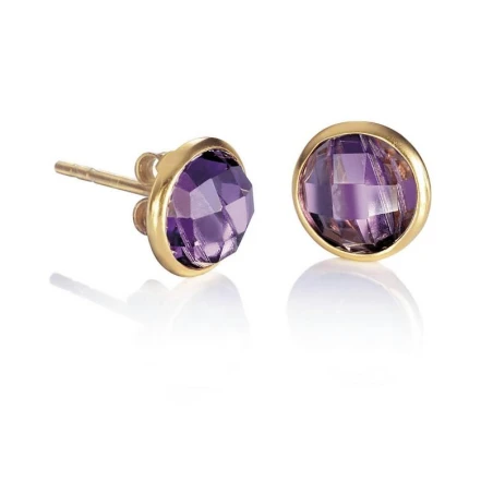 Pendientes Viceroy Fashion Mujer Plata Baño Oro y Amatista 1189E100-57