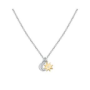 Gargantilla Morellato Mujer Sol y Luna Acero Inoxidable Bicolor y Cristales SAUY03