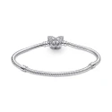 Pulsera Pandora Moments Cadena de Serpiente Cierre Mariposa 590782C01