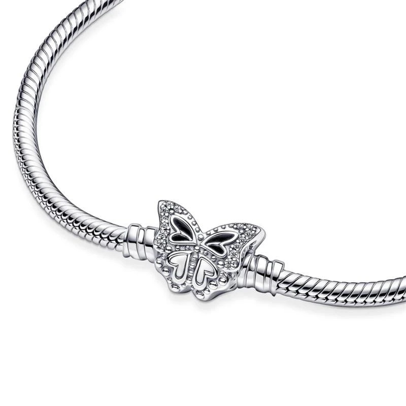 Pulsera Pandora Moments Cadena de Serpiente Cierre Mariposa 590782C01