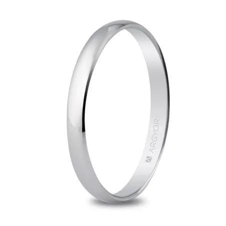 Alianza de boda oro blanco 2,5mm 5B253
