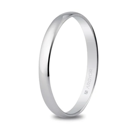 Alianza de boda oro blanco 2,5mm 5B253