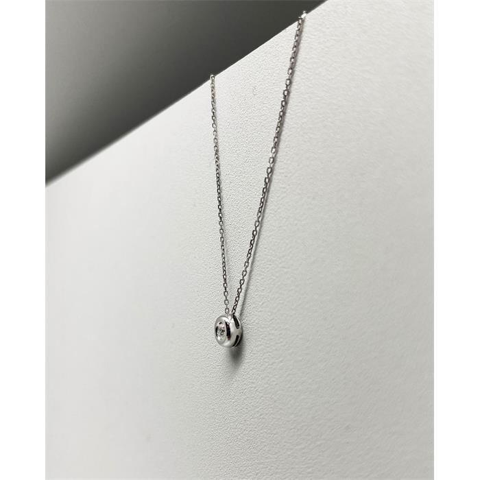 Gargantilla Mujer Oro Blanco y Diamante 0,065 ct 03412040CFB30