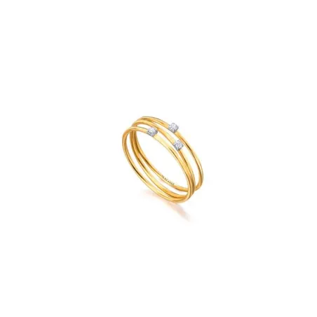 Anillo Le Carré Lio Mujer Oro Amarillo y Dimanates GA104OA