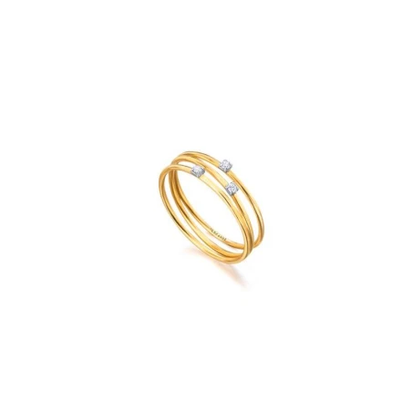 Anillo Le Carré Lio Mujer Oro Amarillo y Dimanates GA104OA