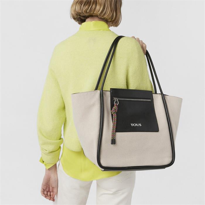 Capazo TOUS Empire Cotton Beige Grande 295900688