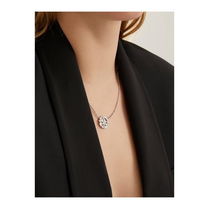 Gargantilla Guess Pure Light Mujer Acero Inoxidable Baño Rodio y Cristales Brillantes JUBN01106JWRHT-U