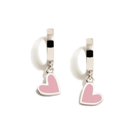 Pendientes Agatha Ruiz de la Prada Plata Corazón Rosa 016HOP