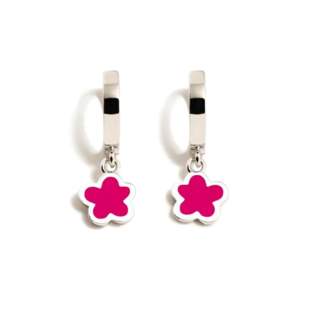 Pendientes Agatha Ruiz de la Prada Plata Flor Fucsia 015HOP