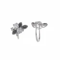 Anillo Salvatore Mujer Plata Baño Rodio Circonitas Negras 112S0268