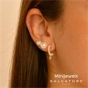 Pendientes Salvatore Mujer Aro Plata Baño Oro, Perlas Agua dulce y Circonita 213A0315
