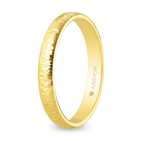 Alianza boda ARGYOR oro amarillo 18Kt Textura Artesanal 5130555