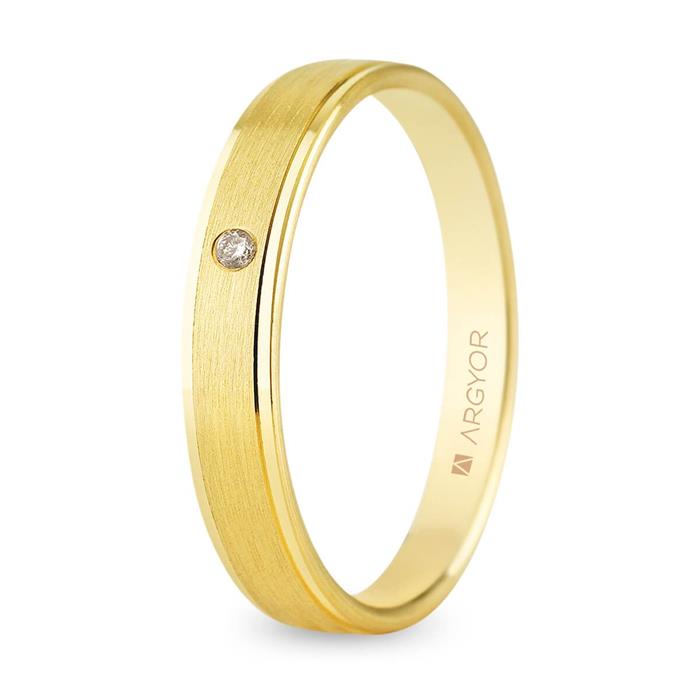Alianza boda ARGYOR oro amarillo 18Kt Confort y Diamante 5140397D