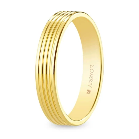 Alianza boda ARGYOR oro amarillo 18Kt Plana 4 Ranuras 5140546